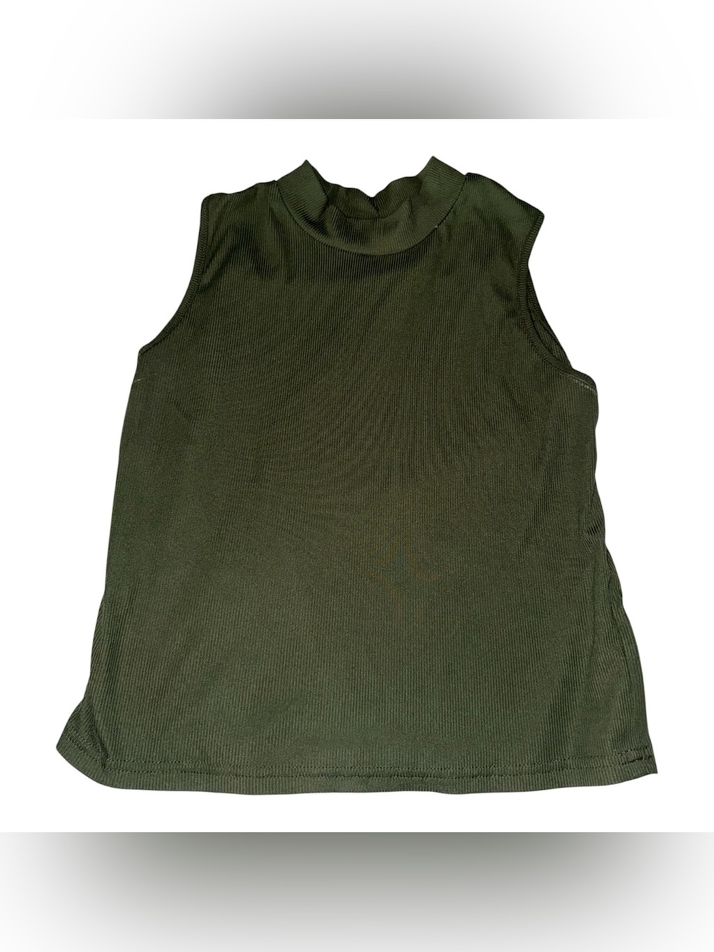 Sleeveless Mock Neck Top - Olive Green
